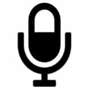Microphone Logo in black and white as used by neil williams who records british male voice overs