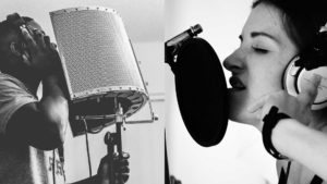 Female and male voice over