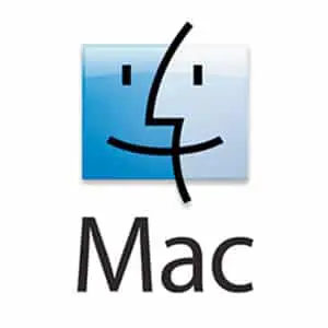 a classic Macintosh face with the word "Mac" below it.