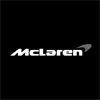 McLaren logo with stylized name on a black background.