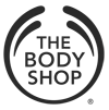 Logo of The Body Shop, featuring a circular design with brand name and small decorative elements.