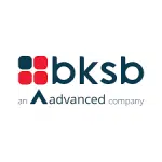 the bksb logo displaying four squares three in red and one in black and the words bksb next to it the logo is being used to show the clients who Neil has recorded British Voice Overs for.