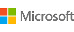 Microsoft logo is four small squares stacked up to make a bigger square. Each small square is a different colour. The top left is red, top right is green, bottom left is blue and bottom right is yellow. Next to that is the word Microsoft in grey
